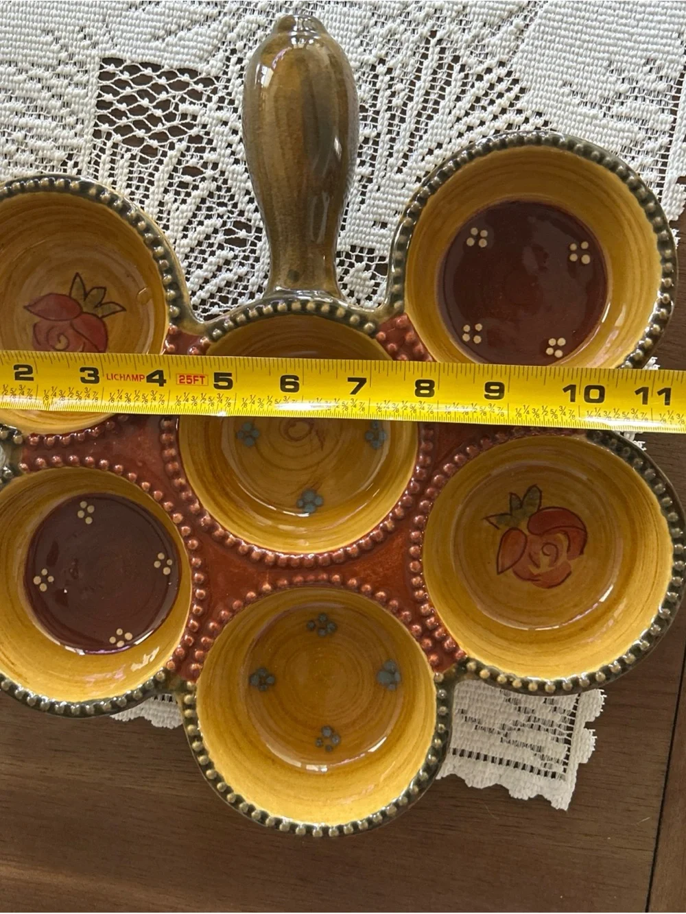 San Remo Appetizer Dipping Bowl Condiments Serving Plate Nanette Vacher 12''